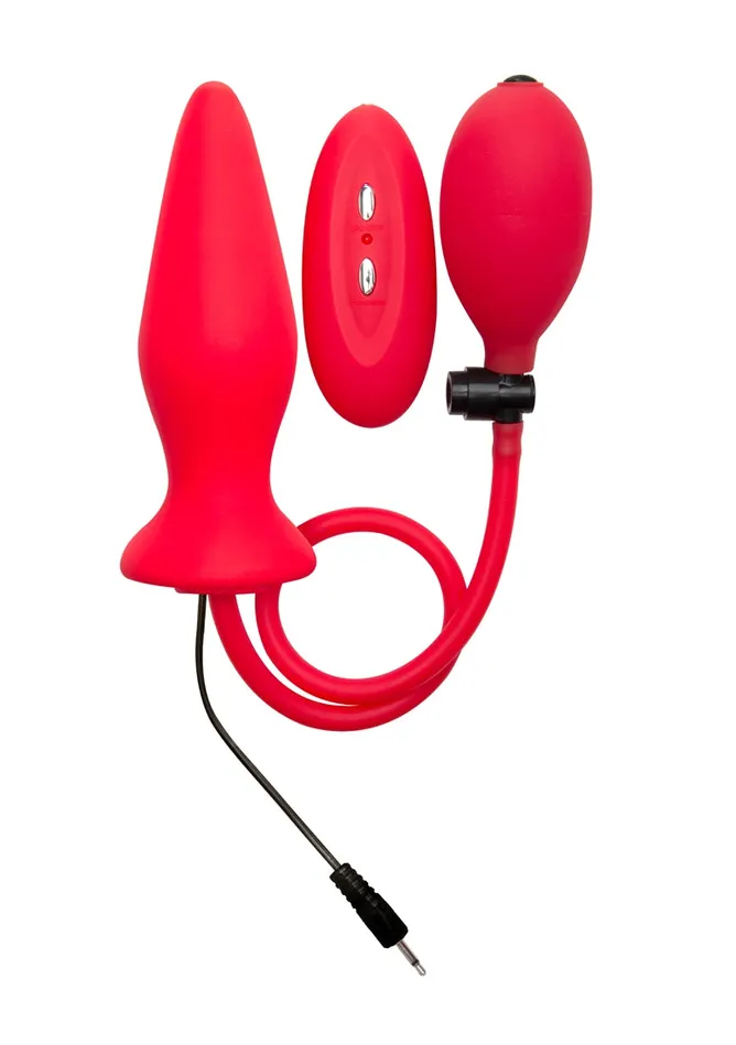 Inflatable Vibrating Silicone Plug Red Shots Ouch Anal