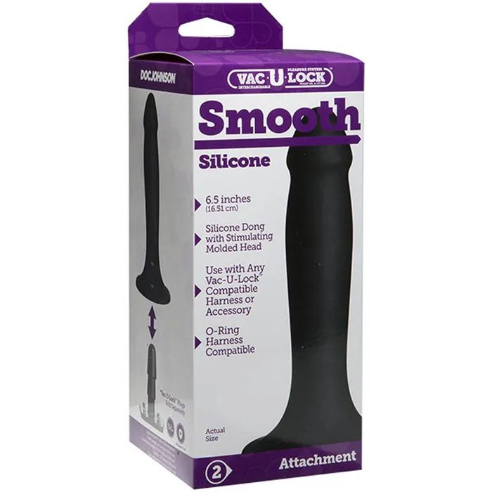 VacULock Smooth Silicone Black Doc Johnson Dildos