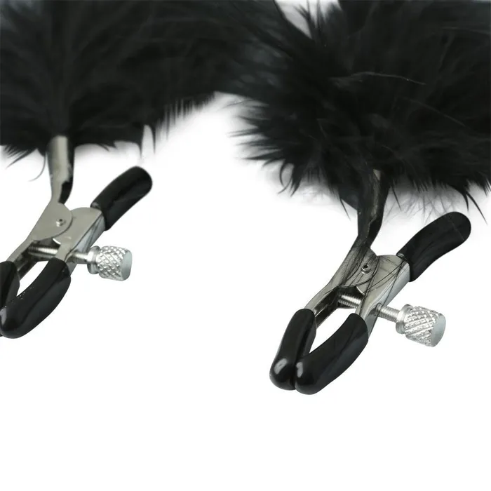 Couples Sport Sheets Sex Mischief Feathered Nipple Clamps