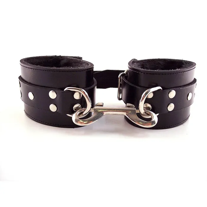Rouge Restraints Rouge Garments Black Fur Wrist Cuffs