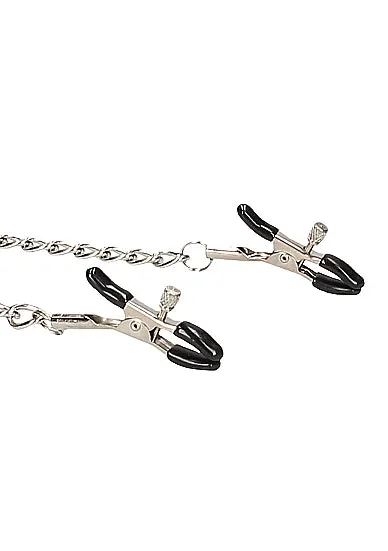 SHOTS AMERICA Anal Black White Collar W Nipple Clamps