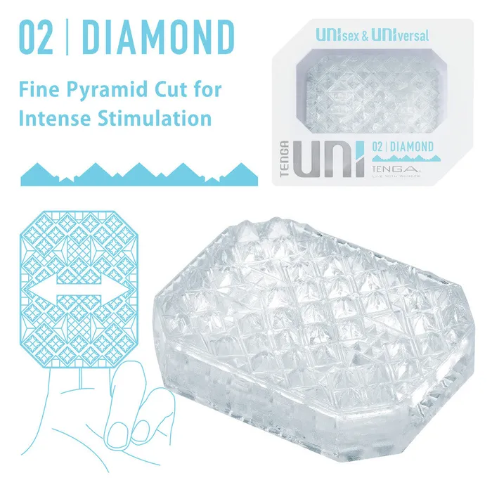 Tenga UNI 02 Diamond Stimulation Sleeve Clear Tenga Male Sex Toys Tenga UNI 02 Diamond Stimulation Sleeve Clear Tenga Male Sex Toys