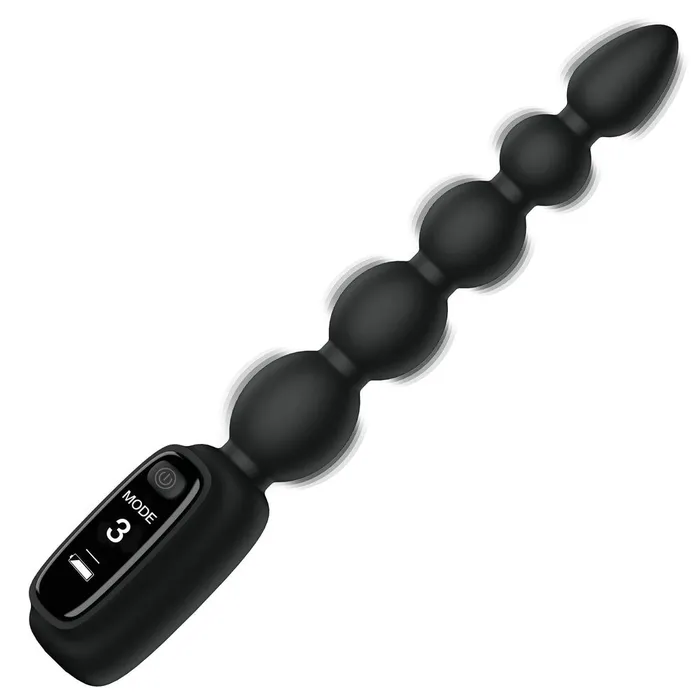 XR Brands Anal Bang Digital Rechargeable Silicone Anal Beads Black