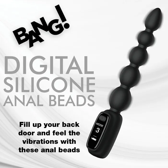 XR Brands Anal Bang Digital Rechargeable Silicone Anal Beads Black XR Brands Anal Bang Digital Rechargeable Silicone Anal Beads Black