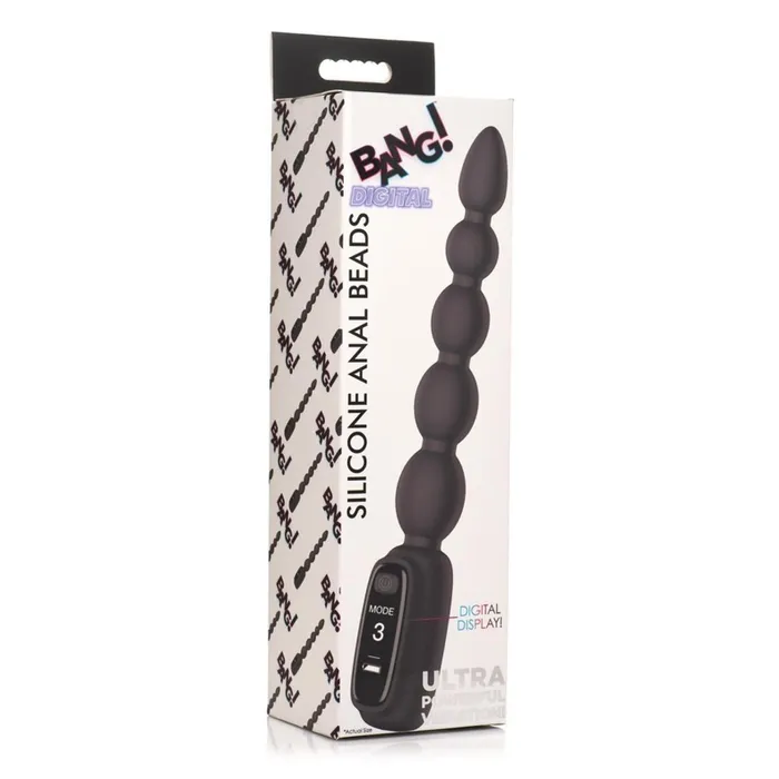 XR Brands Anal Bang Digital Rechargeable Silicone Anal Beads Black XR Brands Anal Bang Digital Rechargeable Silicone Anal Beads Black