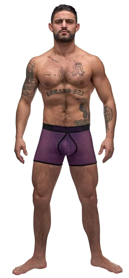 Airotic Mesh Enhancer Short Purple Medium Male Power Vibrators