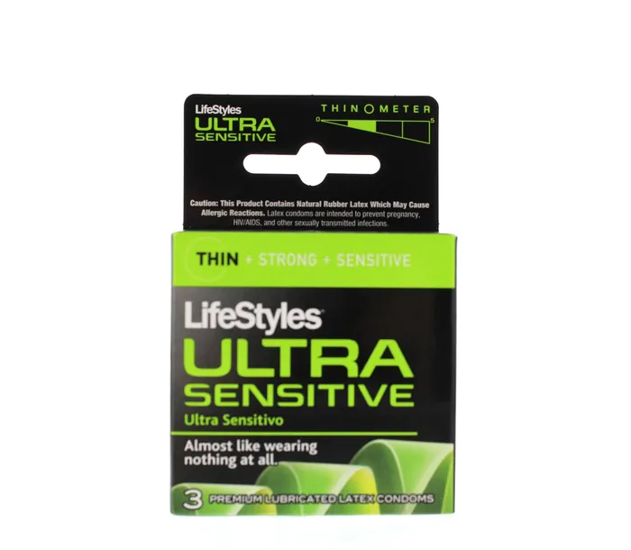 Lifestyles Ultra Sensitive 3 Pack Lifestyle Condoms Male Sex Toys