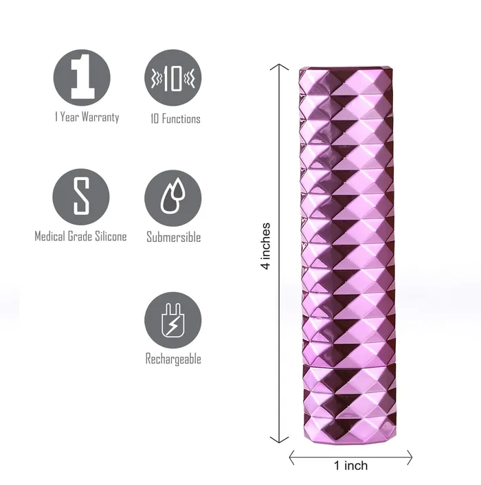 Roxie Crystal Gem Lipstick Bullet Vibrator Pink Maia Toys Vibrators Roxie Crystal Gem Lipstick Bullet Vibrator Pink Maia Toys Vibrators