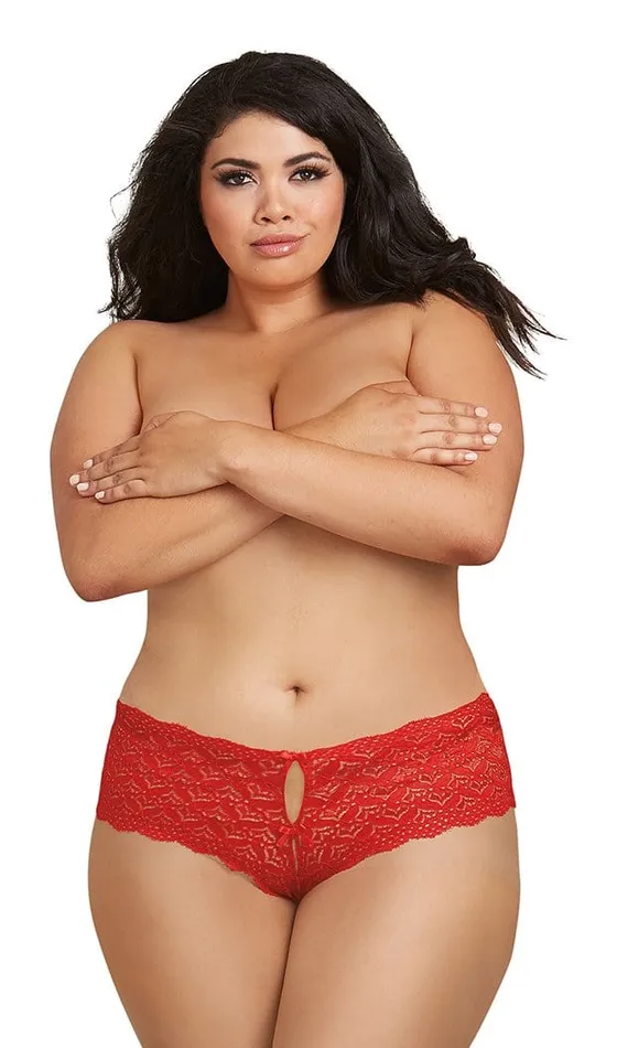 Vibrators Dreamgirl Open Back Panty Red 1x