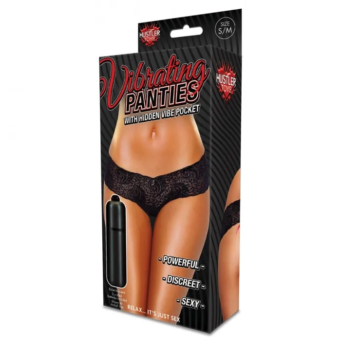 Hustler Toys Lace Up Back Vibrating Panty Small Electric Hustler Lingerie Couples