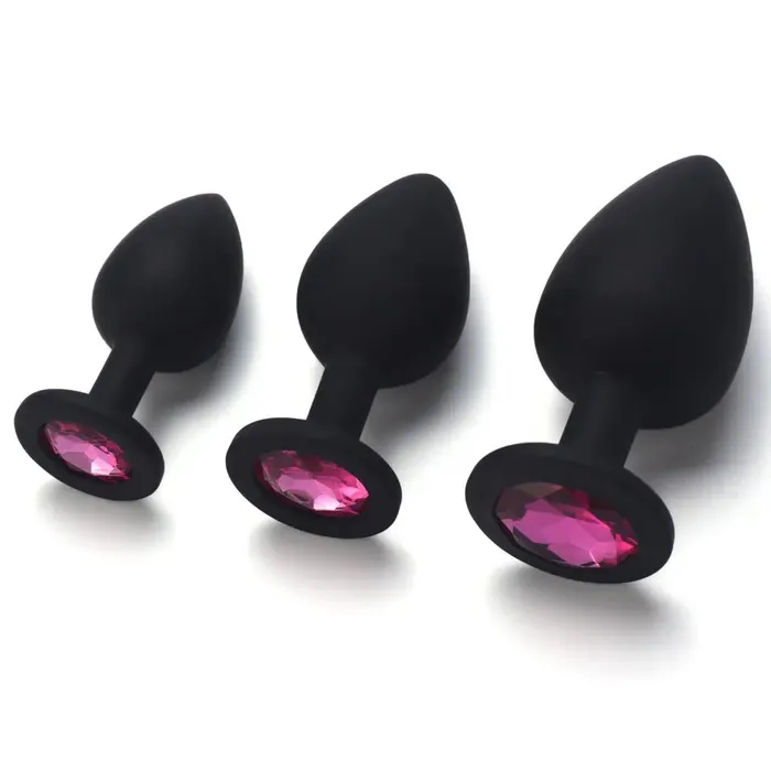 Glamour Butt Sparkling Butt Plug 3 Size Set 25 3 or 35 Inch Pleasure Passion Anal