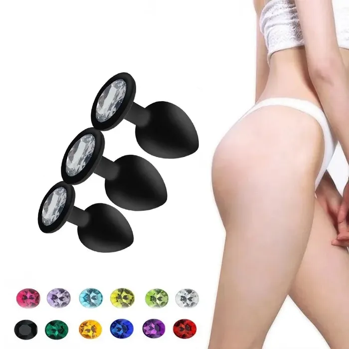 Glamour Butt Sparkling Butt Plug 3 Size Set 25 3 or 35 Inch Pleasure Passion Anal
