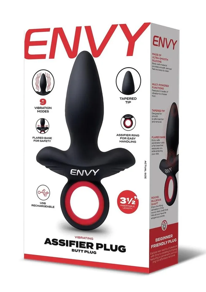 Anal Envy Vibrating Silicone Rechargeable Assifier Butt Plug Xgen Products