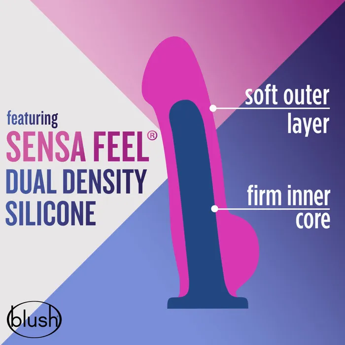 Anal Blush Avant By Blush Ergo Mini Indigo D10 Artisan 7 Inch Thin Dildo with Suction Cup Base Elegantly Made with Smooth Ultrasilk Purio Silicone