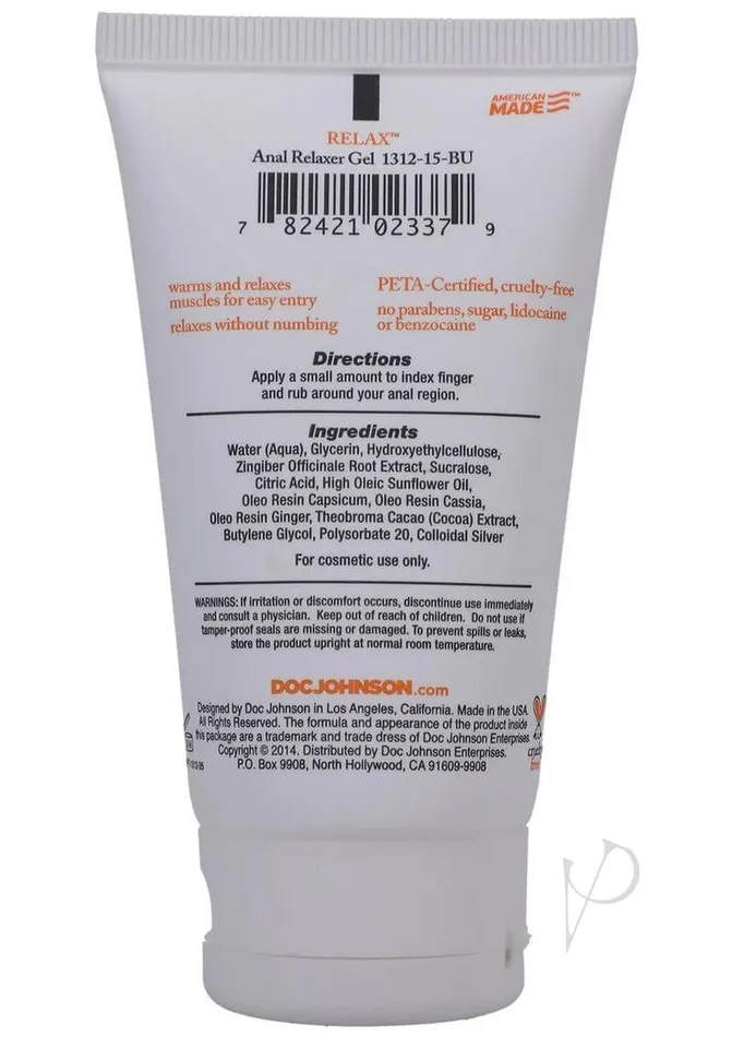 Anal Doc Johnson Enterprises RELAX Anal Relaxer Prep for a Comfortable Anal Experience