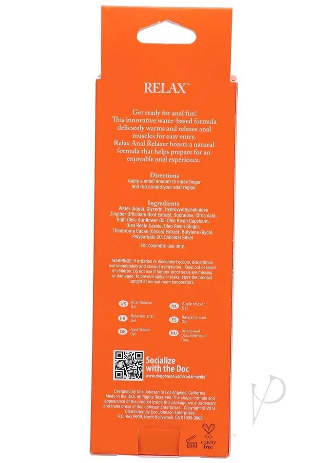 Anal Doc Johnson Enterprises RELAX Anal Relaxer Prep for a Comfortable Anal Experience