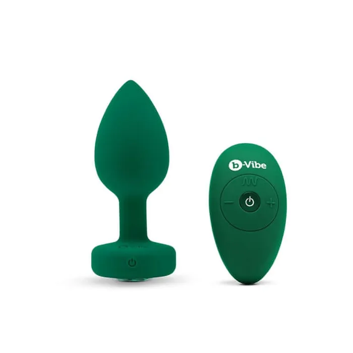 BVibe Vibrating Jewel Plug Emerald Green ML Sparkling Anal Pleasure B Vibe Anal