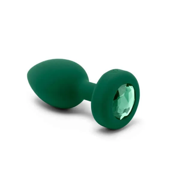 BVibe Vibrating Jewel Plug Emerald Green ML Sparkling Anal Pleasure B Vibe Anal