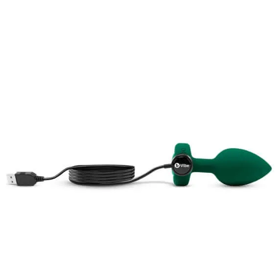 BVibe Vibrating Jewel Plug Emerald Green ML Sparkling Anal Pleasure B Vibe Anal