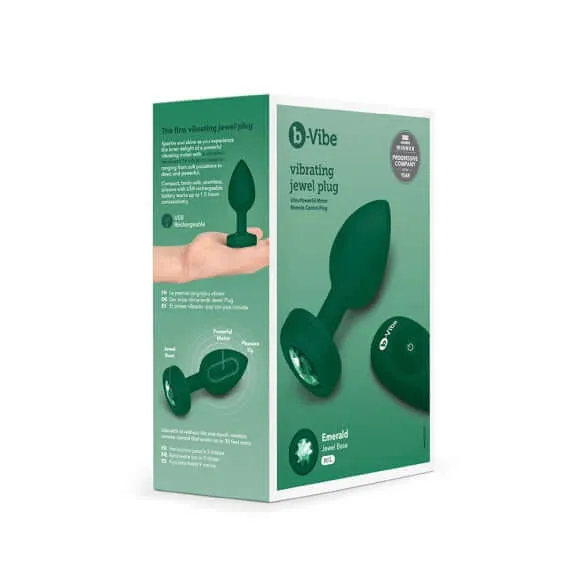 BVibe Vibrating Jewel Plug Emerald Green ML Sparkling Anal Pleasure B Vibe Anal