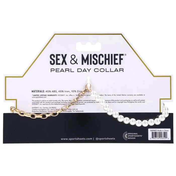 Couples Sport Sheets Sex and Mischief Pearl Day Collar