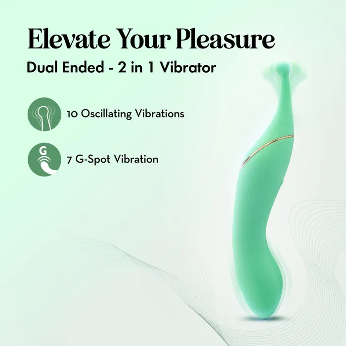Female Sex Toys Blush Blush Collection Stella 7 Inch DualEnded Clitoral GSpot Vibrating Wand With Precision Stimulation In Green