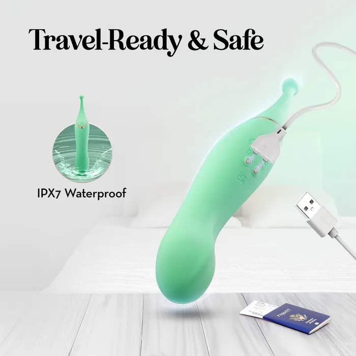 Female Sex Toys Blush Blush Collection Stella 7 Inch DualEnded Clitoral GSpot Vibrating Wand With Precision Stimulation In Green