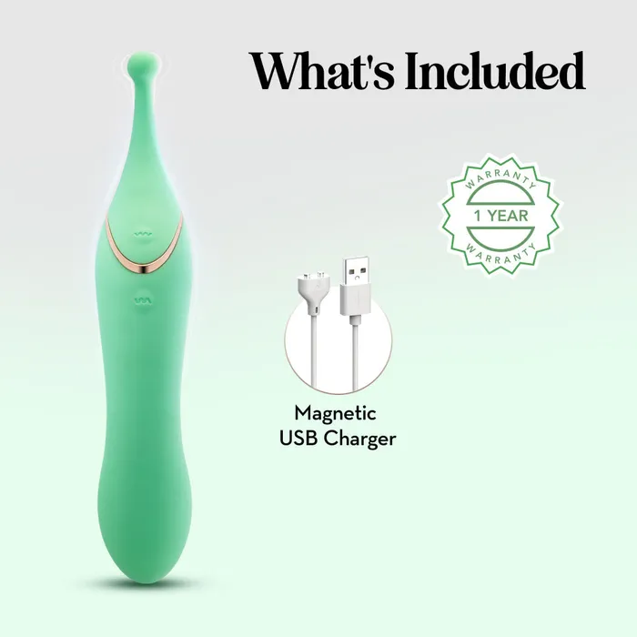 Female Sex Toys Blush Blush Collection Stella 7 Inch DualEnded Clitoral GSpot Vibrating Wand With Precision Stimulation In Green