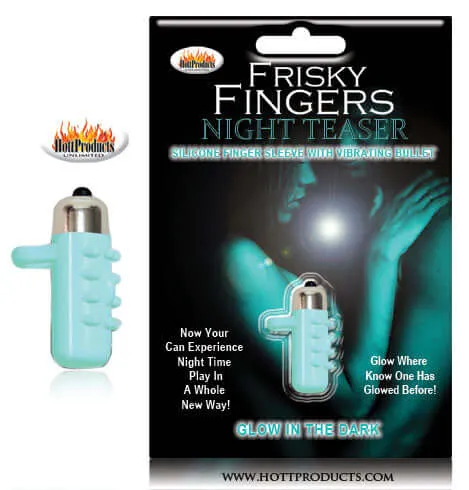 Female Sex Toys HOTT Products Frisky Fingers Glow in the Dark Vibrator