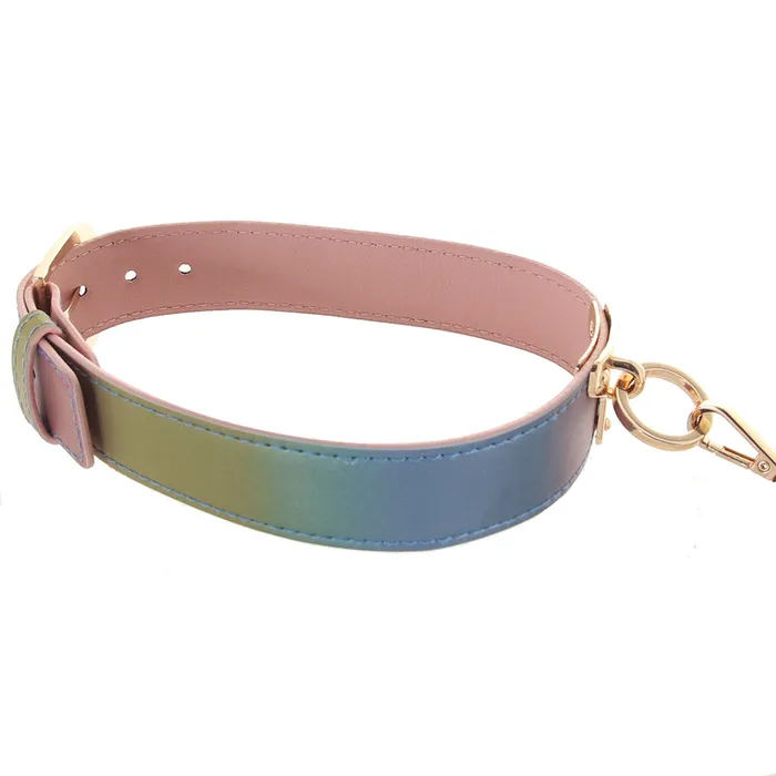 Female Sex Toys ns novelties Spectra Bondage Collar Leash in Rainbow Female Sex Toys ns novelties Spectra Bondage Collar Leash in Rainbow