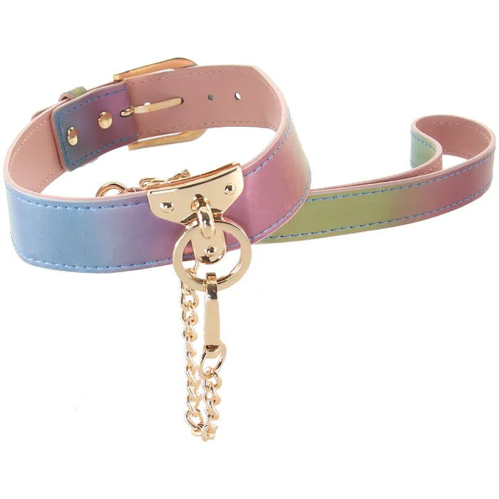 Female Sex Toys ns novelties Spectra Bondage Collar Leash in Rainbow Female Sex Toys ns novelties Spectra Bondage Collar Leash in Rainbow