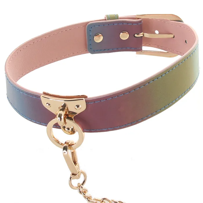 Female Sex Toys ns novelties Spectra Bondage Collar Leash in Rainbow Female Sex Toys ns novelties Spectra Bondage Collar Leash in Rainbow