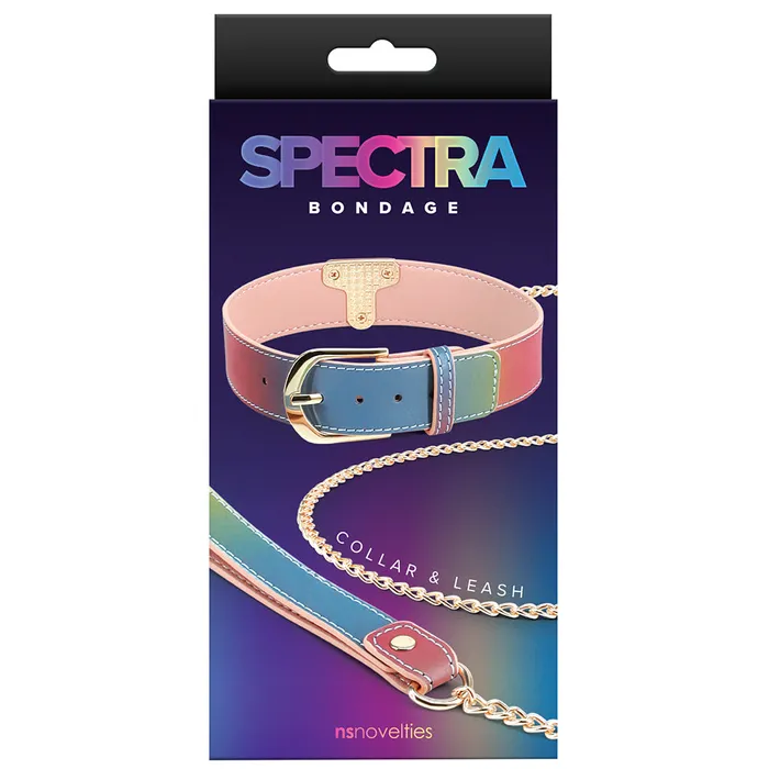 Female Sex Toys ns novelties Spectra Bondage Collar Leash in Rainbow Female Sex Toys ns novelties Spectra Bondage Collar Leash in Rainbow
