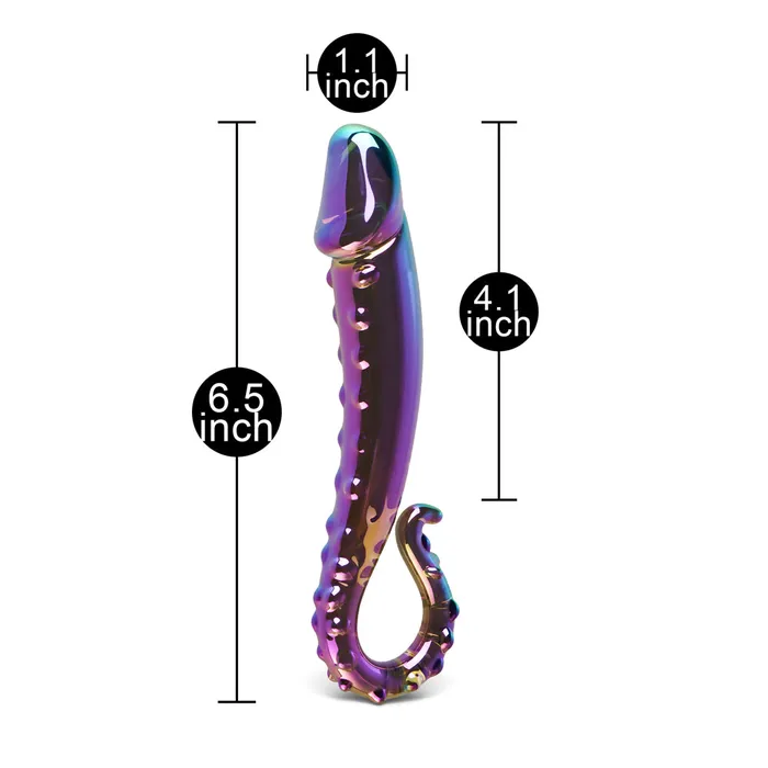 GHETTOFF Multicolor Glass Dildo Dildos GHETTOFF Multicolor Glass Dildo Dildos