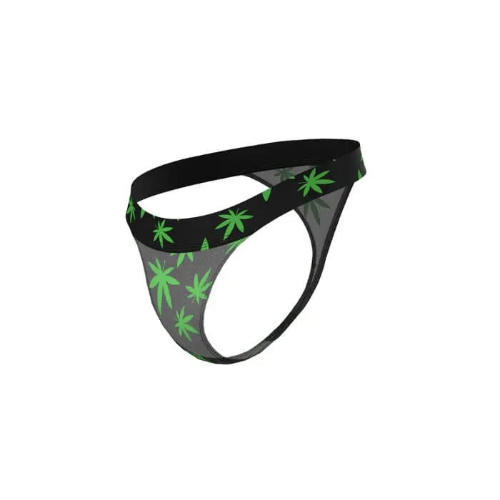 Male Power Lingerie Male Sex Toys HAZY DAYZ Micro Thong Pot Leaf LXL Sheer Stretch Mesh