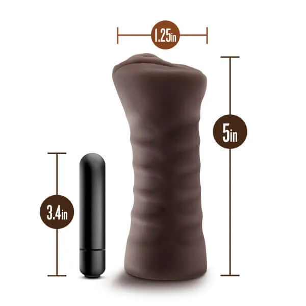 Male Sex Toys Hot Chocolate Brianna Brown Vibrating Vagina Stroker Realistic Pleasure with Ribbed Sensation Blush Novelties
