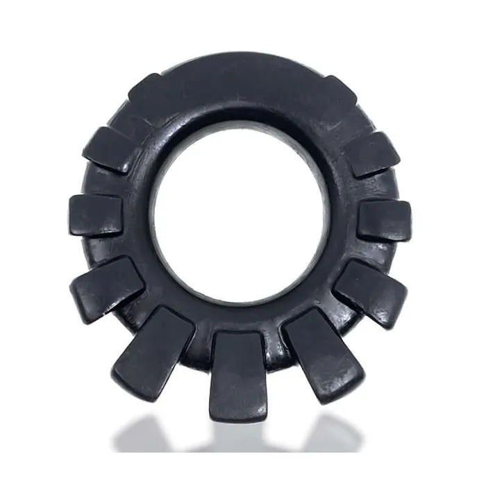 Male Sex Toys OXBALLS Cock Lug Lugged Cock Ring Black from Oxballs
