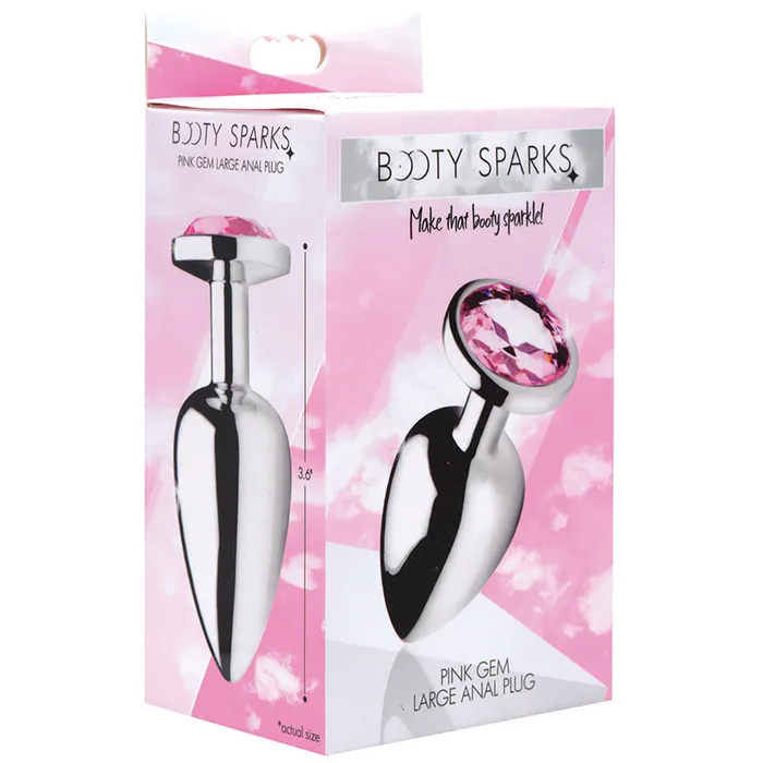 Male Sex Toys XR Brands Booty Sparks Pink Gem Anal PlugLarge