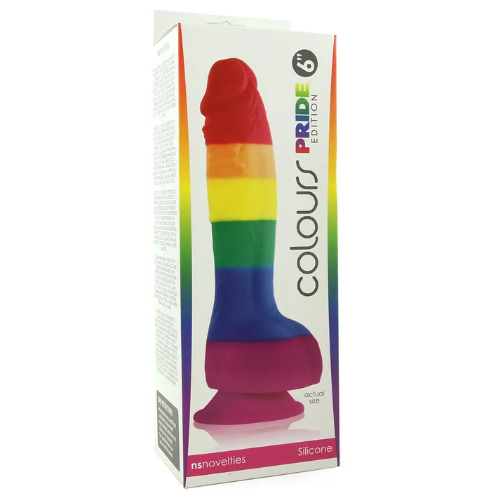 ns novelties Colours Pride Edition 6 Inch Silicone Dildo in Rainbow Dildos