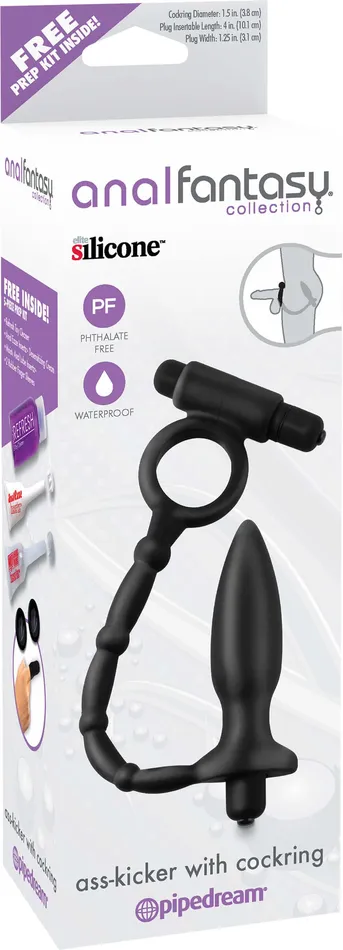 Pipedream Products Ass Kicker Plug with Cock Ring Elite Silicone Anal Plug Performance Enhancing Cock Ring Male Sex Toys Pipedream Products Ass Kicker Plug with Cock Ring Elite Silicone Anal Plug Performance Enhancing Cock Ring Male Sex Toys