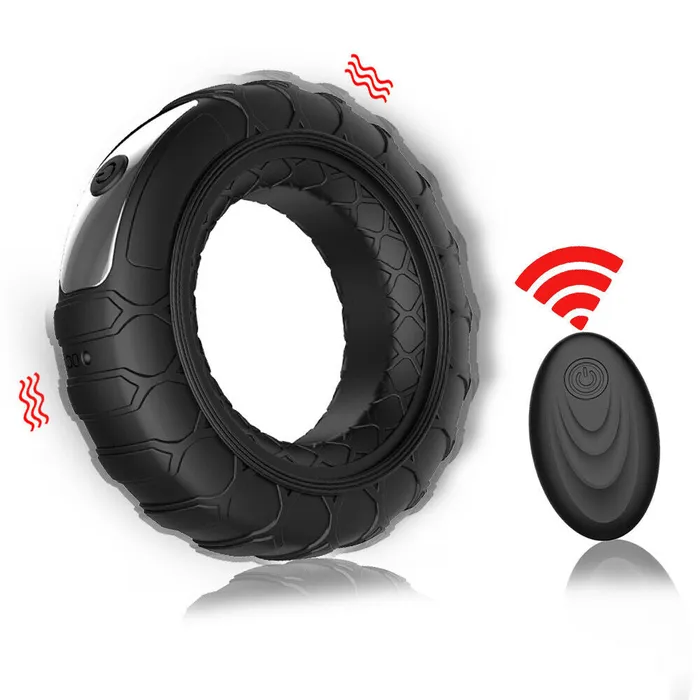 Remote Control Silicone Vibrating Cock Ring GHETTOFF Couples
