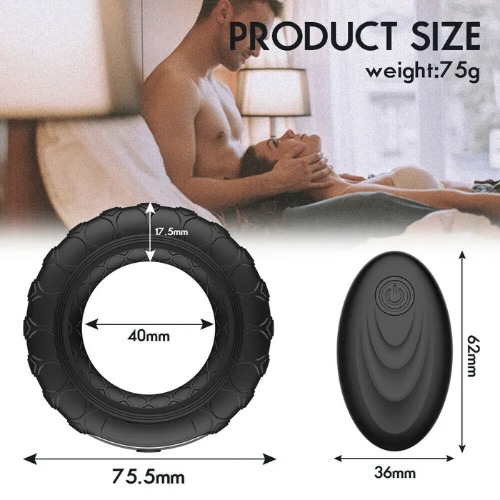 Remote Control Silicone Vibrating Cock Ring GHETTOFF Couples