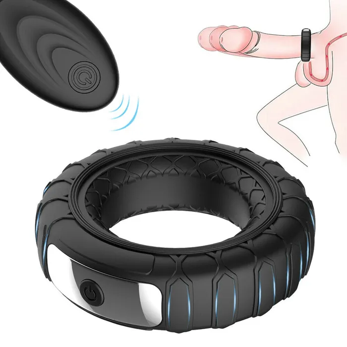 Remote Control Silicone Vibrating Cock Ring GHETTOFF Couples