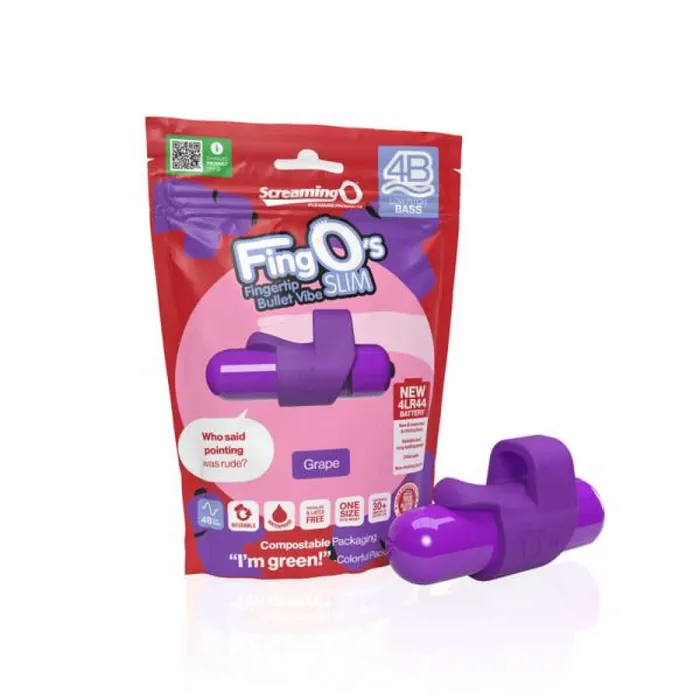Screaming O Female Sex Toys Screaming O 4B FingO Slim Grape Bass Powerful Finger Vibrator with Deep Rumbling Sensations Screaming O Female Sex Toys Screaming O 4B FingO Slim Grape Bass Powerful Finger Vibrator with Deep Rumbling Sensations