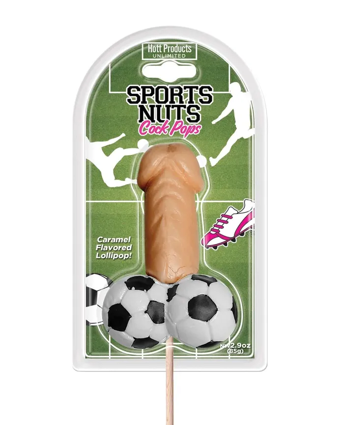 Sports Nuts Cock Pops Soccer Balls Caramel Lovers Vanilla Flavored Lollipop HOTT Products Dildos