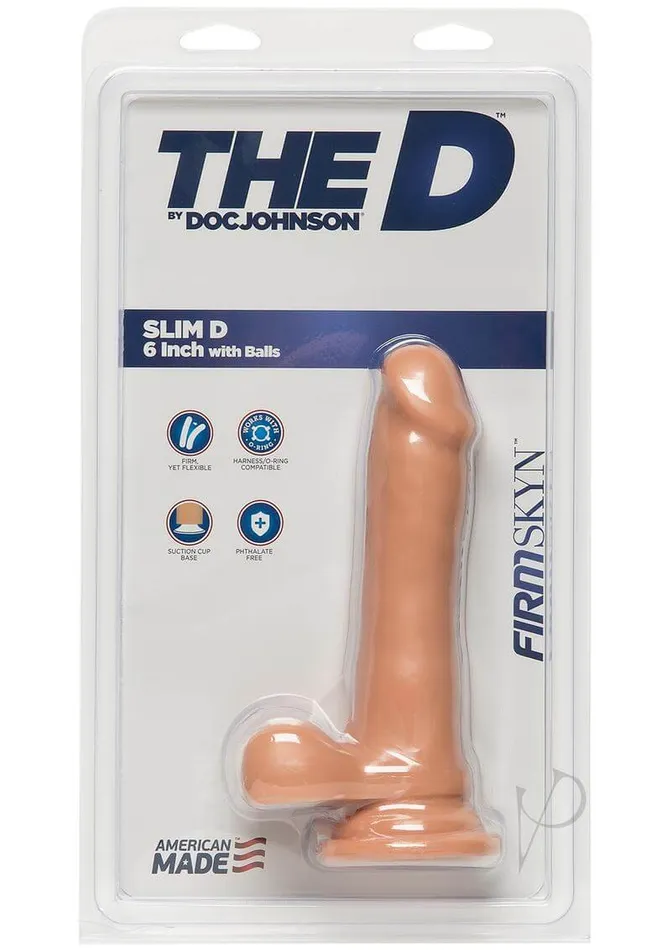 The Slim D Firmskyn Wballs 6 Vanilla Dildo Ultimate Pleasure and Comfort Doc Johnson Enterprises Dildos