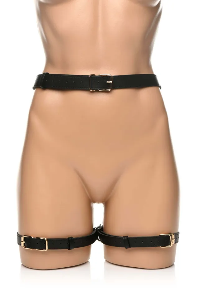 XR Brands Couples Strict Bondage Harness with Bows Black XL2XL