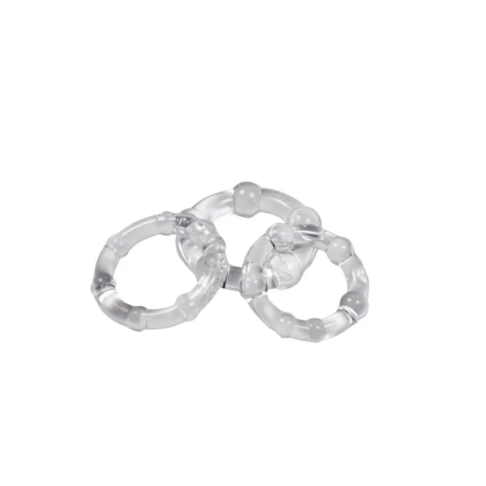 Anal Cockring Combo Beaded Clear Cloud 9 Novelties