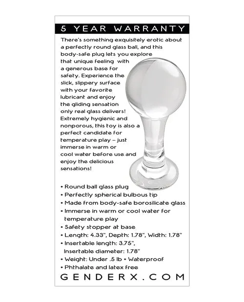 Anal Gender X Gender X The Baller Glass Plug Clear Anal Gender X Gender X The Baller Glass Plug Clear
