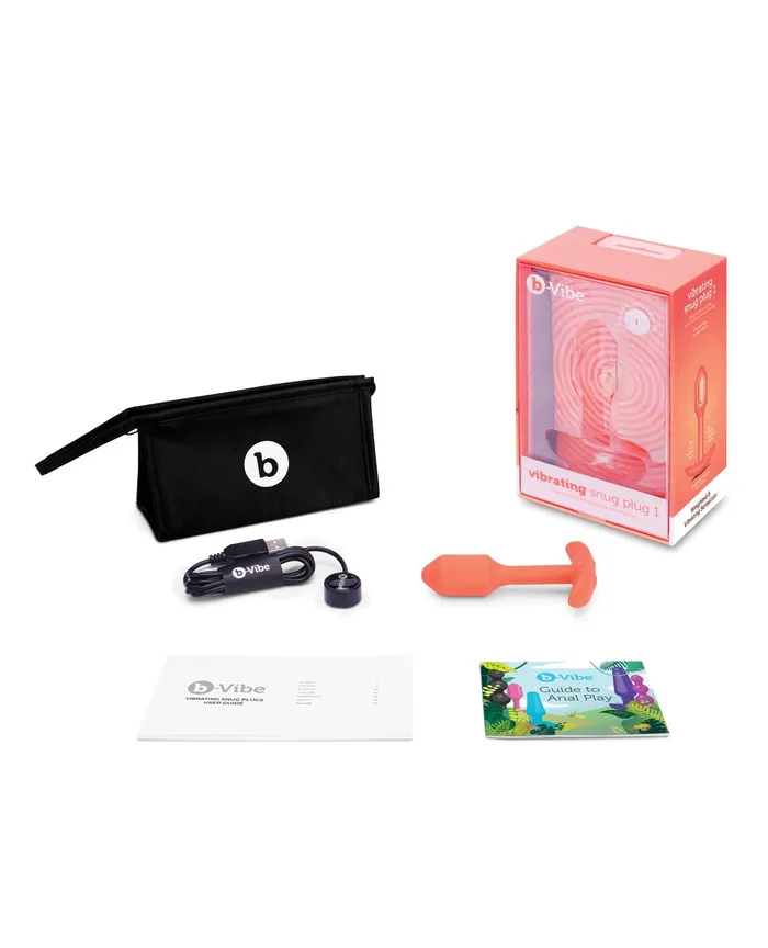 BVibe Vibrating Snug Plug 1 Small in Orange BVibe Male Sex Toys